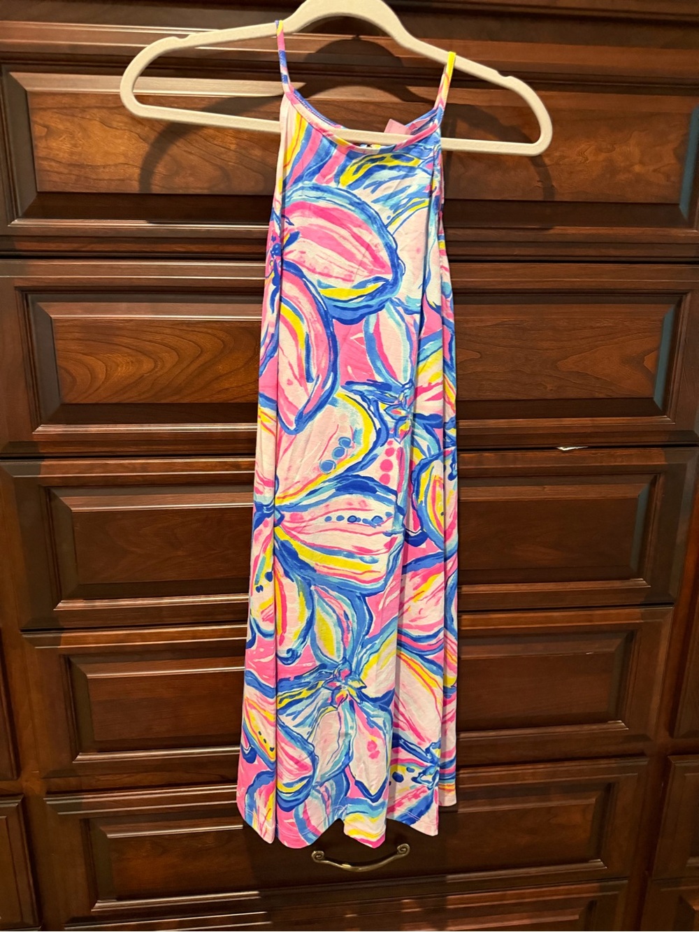 Lilly Pulitzer Pink Blue Yellow Floral Maxi Dress